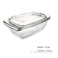 1,5 Lware de cuisson en verre rectangle avec couvercle